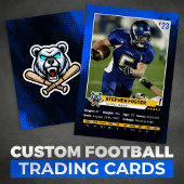 Foto für Blue & Black Football Trading Card Player Telefonnummerkarte