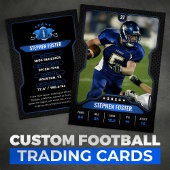 Foto für Blue & Black Football Trading Card Player Telefonnummerkarte