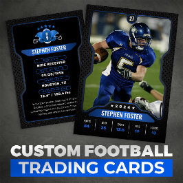 Foto für Blue & Black Football Trading Card Player Telefonnummerkarte