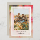 Foto für blühende Farben - Neujahrskarte Einladung (Vorne/Hinten)