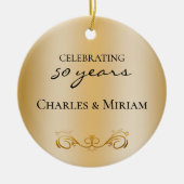 Foto für Couple's Names 50th Wedding Anniversary Keramik Ornament (Vorne)