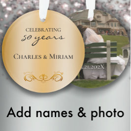 Foto für Couple's Names 50th Wedding Anniversary Ornament