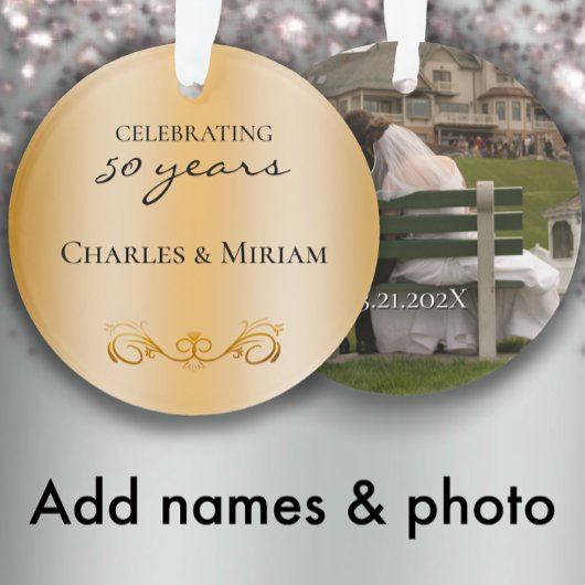 Foto für Couple's Names 50th Wedding Anniversary Ornament