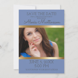 Foto für das Datum der Rett der Soft Blue Gold Gra Save The Date
