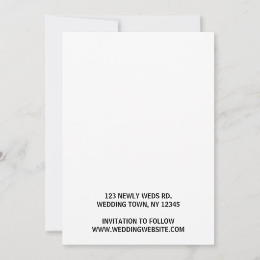 Foto für das Design von Skripteüberlagerungen Save The Date (Rückseite)