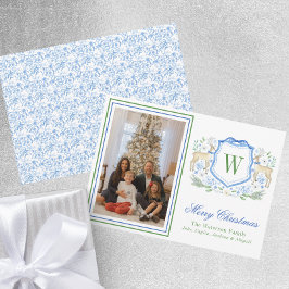 Foto für das erste Rentier-Wappen der Aquarellfarb Feiertagskarte