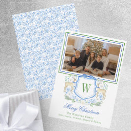 Foto für das erste Rentier-Wappen der Aquarellfarb Feiertagskarte