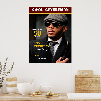 Foto für das Geburtstagsmagazin personalisieren Poster