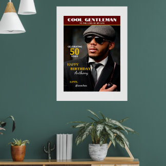 Foto für das Geburtstagsmagazin personalisieren Poster