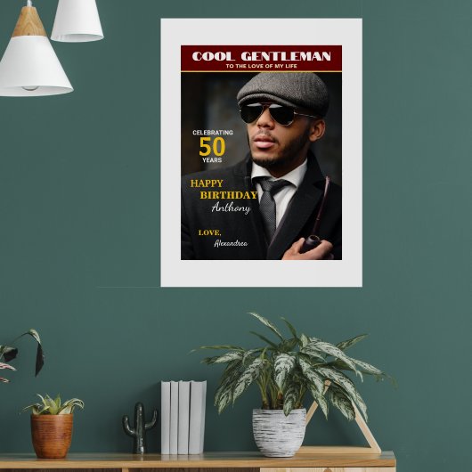 Foto für das Geburtstagsmagazin personalisieren Poster (Wohnzimmer 1)