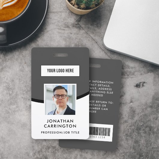 Foto für das Gray Employee ID-Logo Barcode-Abzeich Ausweis