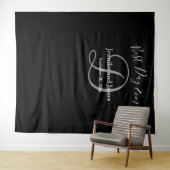 Foto für das Hochzeitsgrau-D-Monogramm-Namensfeld Wandteppich (Beispiel (Horizontal))