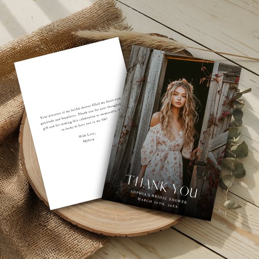 Foto für das Hochzeitüberlagern von Foto Dankeskarte