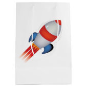Foto für das intergalaktische Astronautenraketenfl Mittlere Geschenktüte (Rückseite)