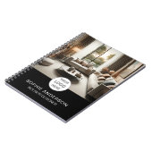 Foto für das Logo des Innendesigners schwarz Notizblock (Linke Seite)