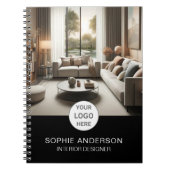 Foto für das Logo des Innendesigners schwarz Notizblock (Vorderseite)