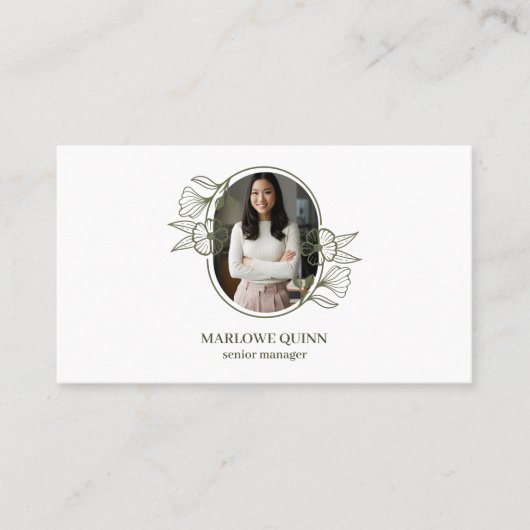 Foto für das Logo "Floral Botanical Monogram Wappe Visitenkarte (Vorderseite)