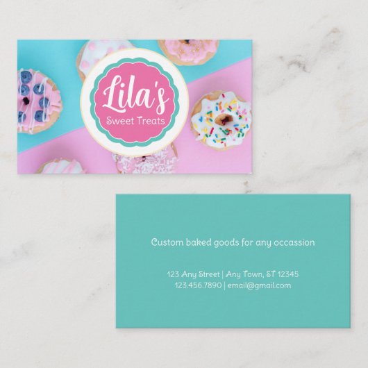 Foto für das Logo "Süßwaren Leckereien Backwaren" Visitenkarte (Vorne/Hinten)