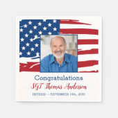 Foto für das militärische Ruhestand Patriotic Amer Serviette (Vorderseite)