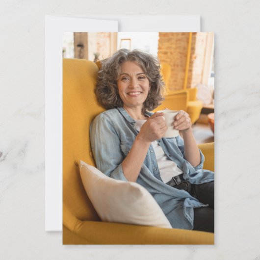 Foto für das Navy Blue Gold Floral Retirement Part Einladung (Rückseite)