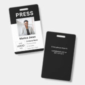Foto für das Presselogo Berufliches Abzeichen Ausweis (Vorder- & Rückseite)