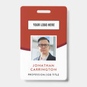 Foto für das Rote Mitarbeiter-ID-Logo Strichcode-A Ausweis (Vorderseite)