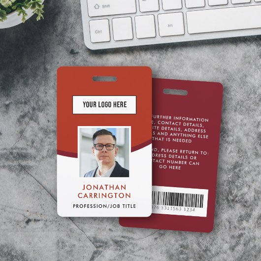 Foto für das Rote Mitarbeiter-ID-Logo Strichcode-A Ausweis