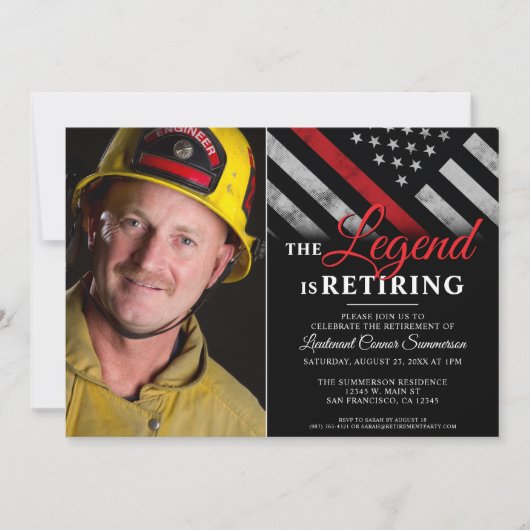 Foto für das Ruhestand von Feuerwehren Einladung (Vorderseite)