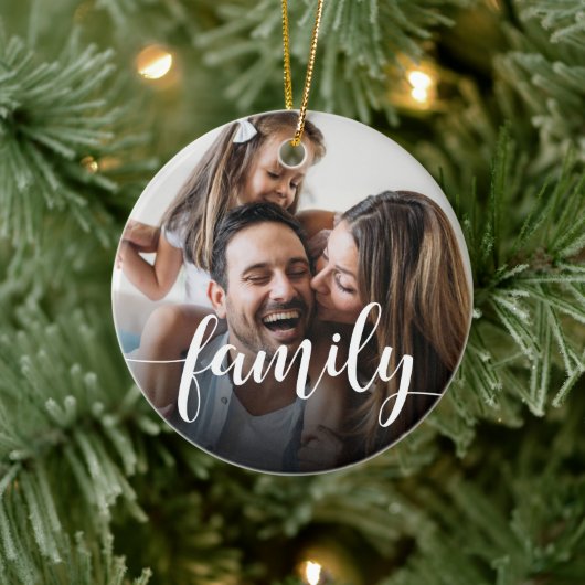 Foto für das Überlagern von Familienskripten Keramik Ornament (Baum)