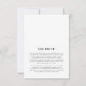 Foto für den Abschluss in der Medizinschule Ankündigung (Rückseite)