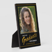 Foto für den Abschluss in Schwarz und Gold Fotoplatte (Seite)