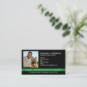 Foto für den Agent an den benutzerdefinierten Gren Visitenkarte (Stehend Vorderseite)