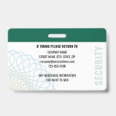 Foto für den benutzerdefinierten Sicherheitsbeauft Ausweis (Rückseite)