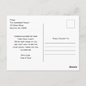 Foto für den ersten Einzelflug im Luftverkehr Postkarte (Rückseite)