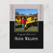 Foto für den ersten Einzelflug im Luftverkehr Postkarte (Vorderseite)