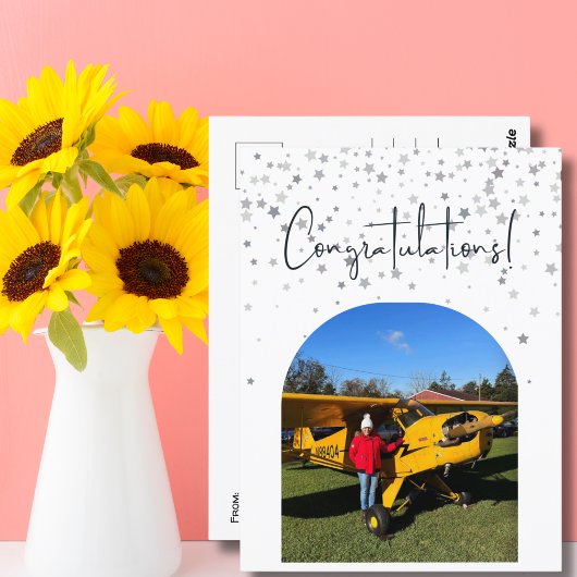 Foto für den ersten Einzelflug im Luftverkehr Postkarte