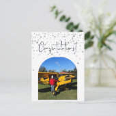 Foto für den ersten Einzelflug im Luftverkehr Postkarte (Stehend Vorderseite)