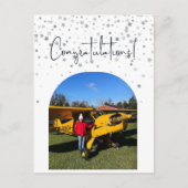 Foto für den ersten Einzelflug im Luftverkehr Postkarte (Vorderseite)