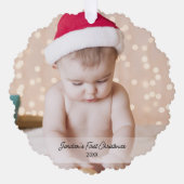 Foto für den ersten Weihnachtsurlaub des Babys - B Ornament Karte (Vorderseite)
