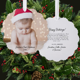 Foto für den ersten Weihnachtsurlaub des Babys - B Ornament Karte