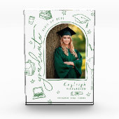 Foto für den grünen Retro-handgezogenen Abschluss (Vorderseite)