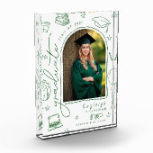 Foto für den grünen Retro-handgezogenen Abschluss (Links)