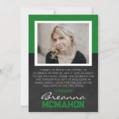 Foto für den grünen und weißen Abschluss Danke, Ka Einladung (Vorderseite)