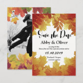 Foto für den Herbstausgang Hochzeit im Herbst Save The Date (Vorne/Hinten)
