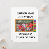 Foto für den Kindergartenabsolventen Karte (Vorderseite/Rückseite Beispiel)