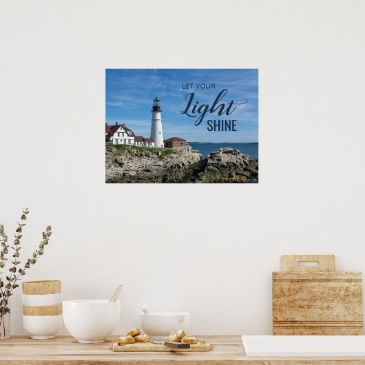 Foto für den Leuchtturm "Light Shine Maine Lightho Poster (Küche)
