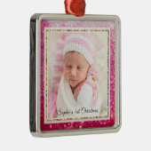 Foto für den Lila Glitzer des Babys Ornament Aus Metall (Rechts)