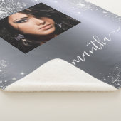 Foto für den Namen eines Silver Glitzer Sherpadecke (3/4)