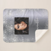 Foto für den Namen eines Silver Glitzer Sherpadecke (Vorderseite (Horizontal))