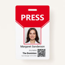 Foto für den Pressepass und QR-Code-ID-Abzeichen